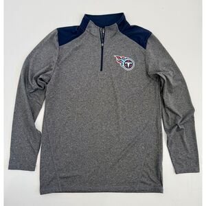 Tennessee Titans NFL Team Apparel 1/4 Zip Pullover Men's‎ Medium Gray Navy